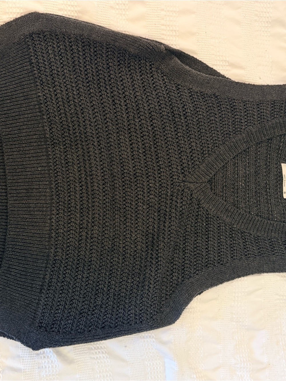 Final Touch Charcoal V-Neck Knit Sweater Vest